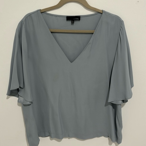 Powder Blue Flowy Blouse - Picture 1 of 3